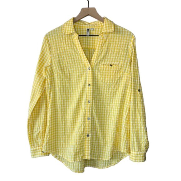 Kut from the Kloth Tops - Women's M Kut From The Kloth Feena Button Down Yellow Gingham